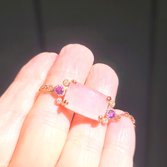 Natural Kharma by Avelon Jewelry - Pink Morganite & Amethyst Rosegold bracelet